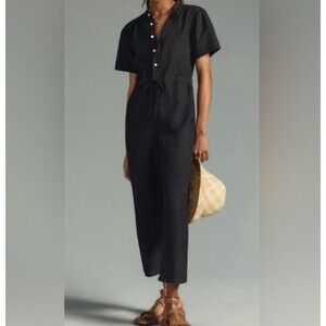 Anthropologie Unpublished Black Utility Jumpsuit Snall